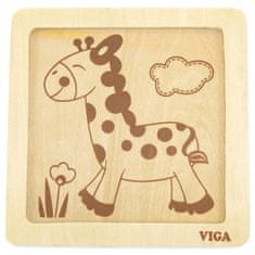 Viga Handy Wooden Puzzle zsiráf