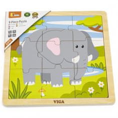 Viga Handy Wooden Elephant Puzzle 9 darabos puzzle