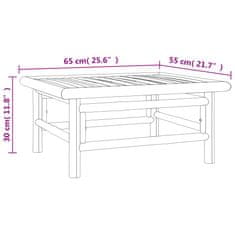 Greatstore bambusz kerti asztal 65 x 55 x 30 cm