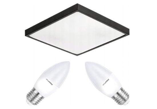 Berge Mennyezeti LED lámpa LARI-S BLACK - 2xE27 IP20 + 2x E27 10W gyertya - meleg fehér