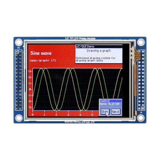 Waveshare 3,2" TN 320x240 262K színű rezisztív LCD érintőkijelző STM32-hez