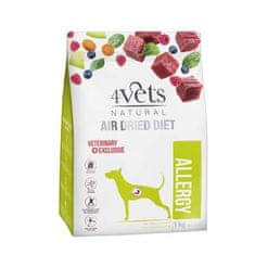 4VETS AIR DRIED NATURAL VETERINARY EXCLUSIVE ALLERGY 1kg levegőn szárított eledel ételintoleranciában szenvedő kutyáknak