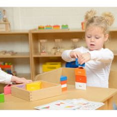 Masterkidz Fából készült színes gyermek blokkok és csészék háromszögek Montessori játék