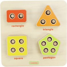 Masterkidz Fa Shape Sorter Geometriai figurák számolás Montessori