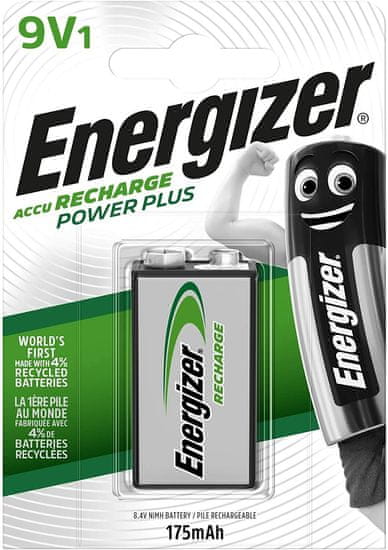 Energizer Power Plus 9V 175mAh HR22 1db újratölthető akkumulátor ENRPP3P1
