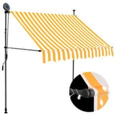 Greatstore fehér-narancssárga manuális LED-es napellenző 150 cm