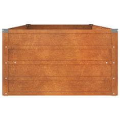 Greatstore rozsda színű corten acél kerti magaságyás 160 x 80 x 45 cm