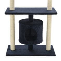 shumee sötétkék macskabútor szizál kaparófákkal 95 cm