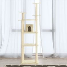 Greatstore krémszínű macskabútor szizál kaparófákkal 171 cm