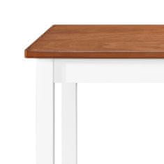Greatstore 5 részes barna-fehér tömör fa bárasztal és szék garnitúra