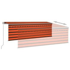 Greatstore narancssárga-barna kihúzható napellenző redőnnyel 4,5 x 3 m