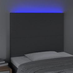 Greatstore sötétszürke szövet LED-es fejtámla 100x5x118/128 cm