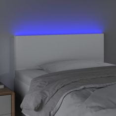 Greatstore fehér műbőr LED-es fejtámla 100 x 5 x 78/88 cm