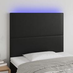 Greatstore fekete műbőr LED-es fejtámla 100x5x118/128 cm