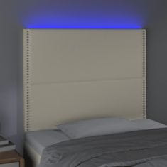 Greatstore krémszínű műbőr LED-es fejtámla 80x5x118/128 cm