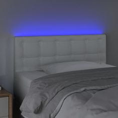 Greatstore fehér műbőr LED-es fejtámla 90 x 5 x 78/88 cm