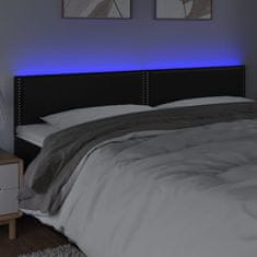 Greatstore fekete műbőr LED-es fejtámla 180 x 5 x 78/88 cm