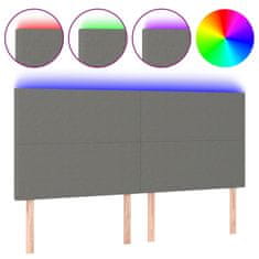 Greatstore sötétszürke szövet LED-es fejtámla 200x5x118/128 cm