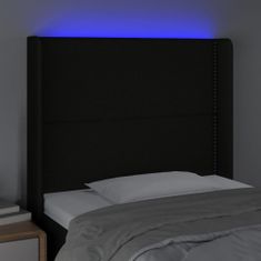 Greatstore fekete szövet LED-es fejtámla 93x16x118/128 cm