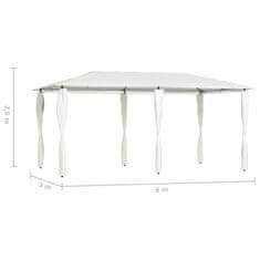 shumee krémszínű pavilon oszlop takarókkal 3 x 6 x 2,6 m 160 g/m²