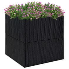 shumee fekete polyrattan kerti ültetőláda 80x80x80 cm