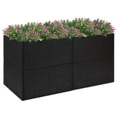 shumee fekete polyrattan kerti ültetőláda 157x80x80 cm