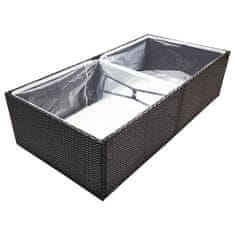 shumee fekete polyrattan kerti ültetőláda 157 x 80 x 40 cm