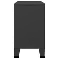 Greatstore fekete fém és üveg tálalószekrény 105 x 35 x 62 cm