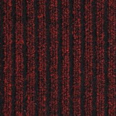 Vidaxl piros csíkos lábtörlő 40 x 60 cm 331598