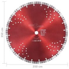 Vidaxl gyémánt vágókorong turbó és furatos acéllal 350 mm 143234