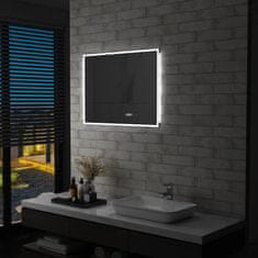 shumee LED-es tükör érintésérzékelővel és időkijelzővel 80 x 60 cm