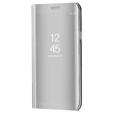 TokShop Huawei Honor 50 Lite / Nova 8i, Oldalra nyíló tok, hívás mutatóval, Smart View Cover, ezüst (utángyártott) (110233)