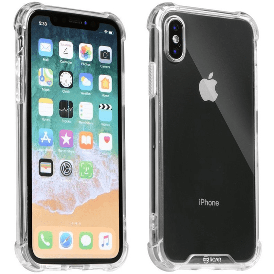 ROAR Apple iPhone 15 Pro Max, Szilikon védőkeret, akril hátlap, közepesen ütésálló, Armor Jelly Case, Roar, átlátszó (139676)