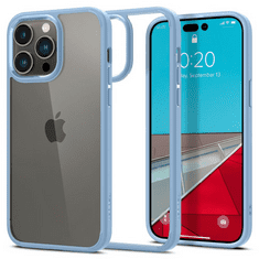 Spigen Apple iPhone 14 Pro, Műanyag hátlap védőtok + szilikon keret, Ultra Hybrid, átlátszó/kék (125631)