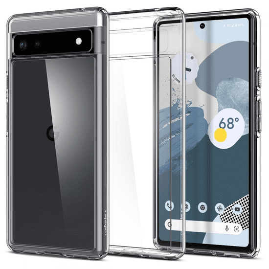 Spigen Google Pixel 6a, Műanyag hátlap védőtok + szilikon keret, Ultra Hybrid, átlátszó (123737)