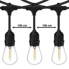 LUMILED Kerti lámpa LED fénylánc 15m GIRLANDA MALUS 15x E27