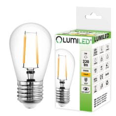 LUMILED Kerti lámpa LED fénylánc 15m GIRLANDA MALUS 15x E27 + 15x LED izzó 2W 3000K Meleg fehér