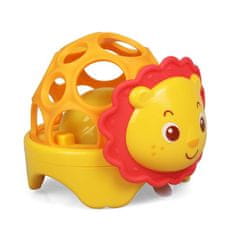 RAMIZ Interaktív játék csecsemőknek, oroszlánmodell, csörgőkígyó, fényekkel és hangokkal, puha anyag, fejleszti a vizuális és hallási érzékszerveket, indiggo, 6 hónaposnál idősebb, sárga