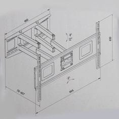 tectake Lehajtható és forgatható TV konzol 32-65" 120kg-ig