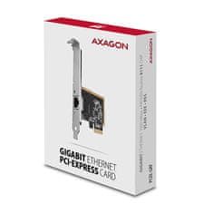 AXAGON PCEE-GRF, PCIe hálózati kártya - 1x Gigabit Ethernet port (RJ-45), Realtek 8111F, incl. LP