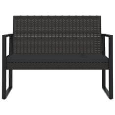 Greatstore fekete polyrattan kerti pad párnákkal 106 cm