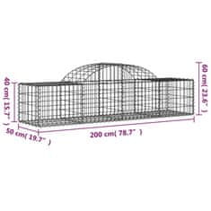 Greatstore íves horganyzott vas gabion kosár 200x50x40/60 cm