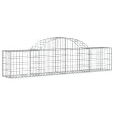 Greatstore 2 db íves horganyzott vas gabion kosár 200x30x40/60 cm