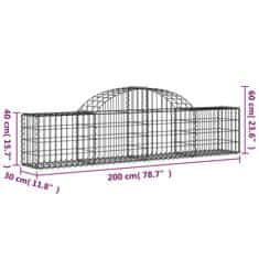 Greatstore íves horganyzott vas gabion kosár 200x30x40/60 cm