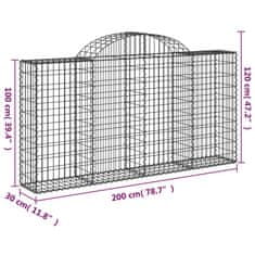 Greatstore íves horganyzott vas gabion kosár 200x30x100/120 cm