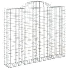 Greatstore 3 db íves horganyzott vas gabion kosár 200x30x160/180 cm