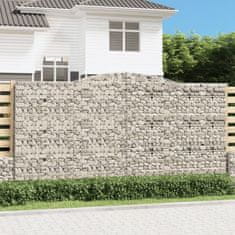 Greatstore 2 db íves horganyzott vas gabion kosár 400x50x200/220 cm