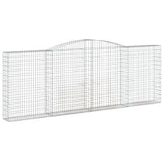 Greatstore 4 db íves horganyzott vas gabion kosár 400x30x140/160 cm