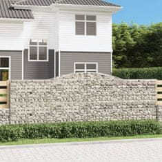 Greatstore 10 db íves horganyzott vas gabion kosár 400x50x140/160 cm