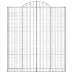 Greatstore 2 db íves horganyzott vas gabion kosár 200x30x220/240 cm